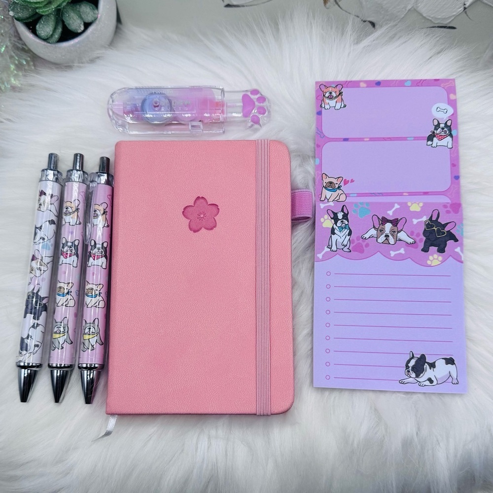 Dog theme Bookish Notebook Bundle with Dog theme pens in Pink - Picture 4 of 8